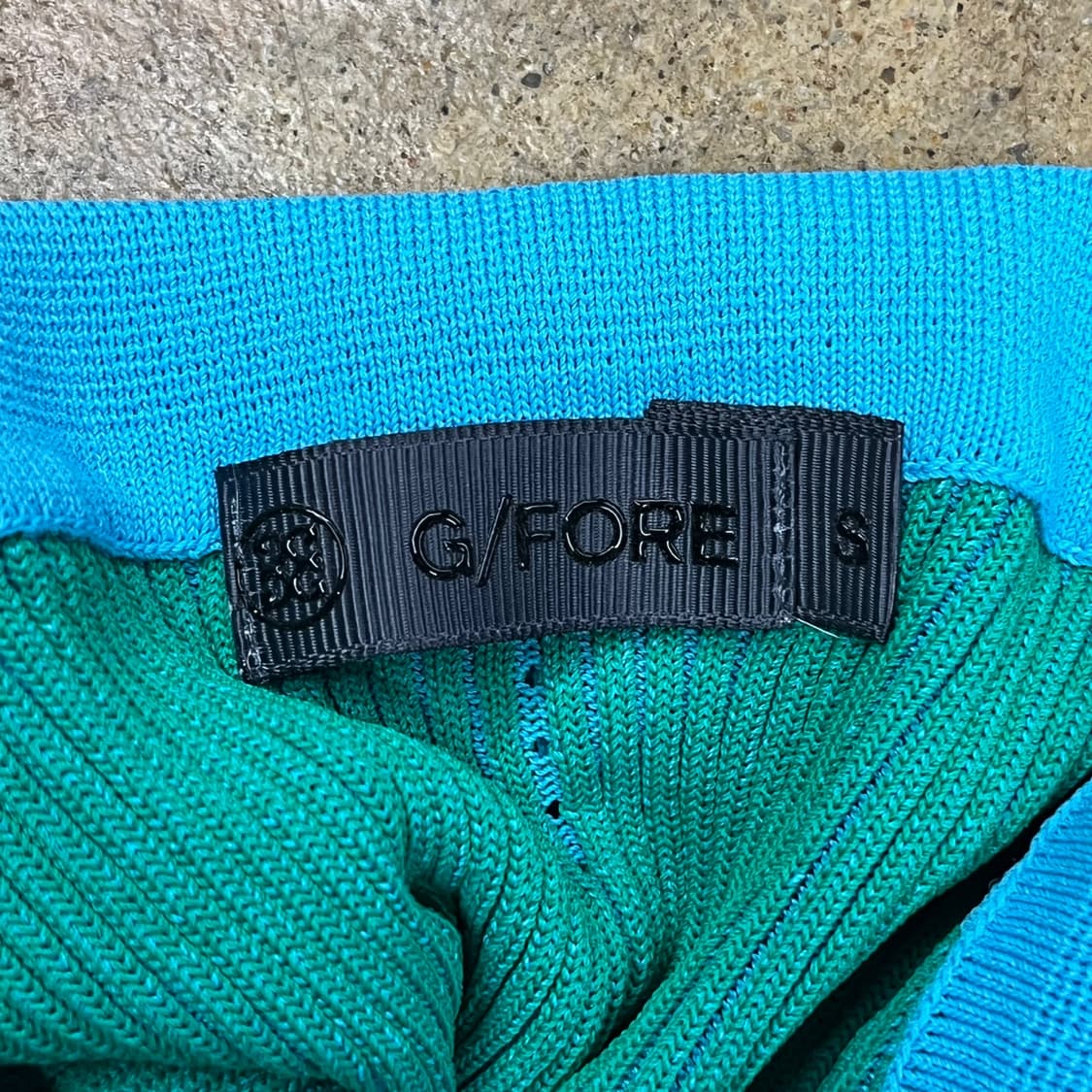 [정품/S] 지포어 G/FORE 니트 반팔 카라티 그린 블루 b14 상품이미지4