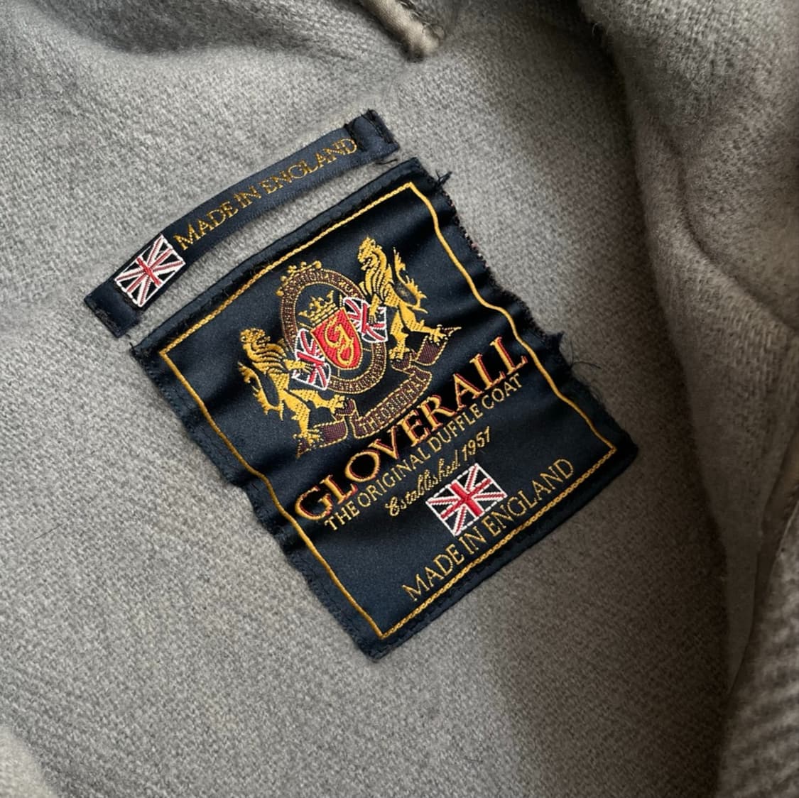 글로버올 GLOVERALL 파스텔블루 그레이 헤링본 더플코트 EUR 38 상품이미지4