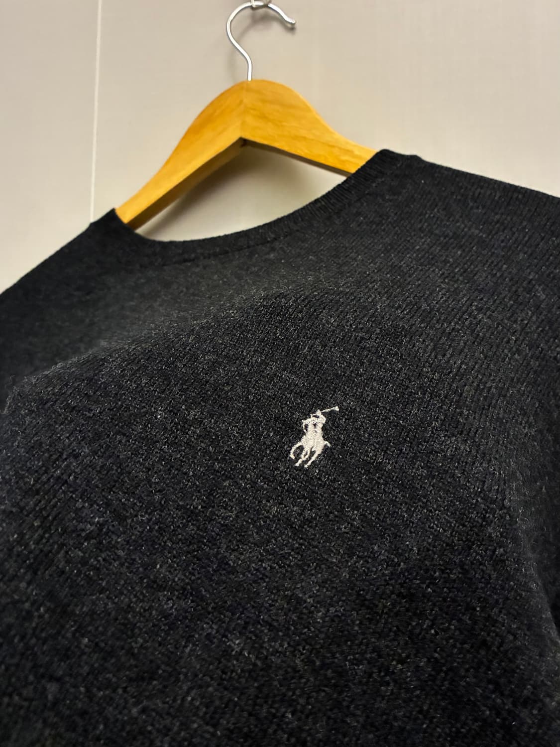 (XL)POLO 폴로랄프로렌 램스울 크루넥 니트 차콜 블랙 상품이미지4