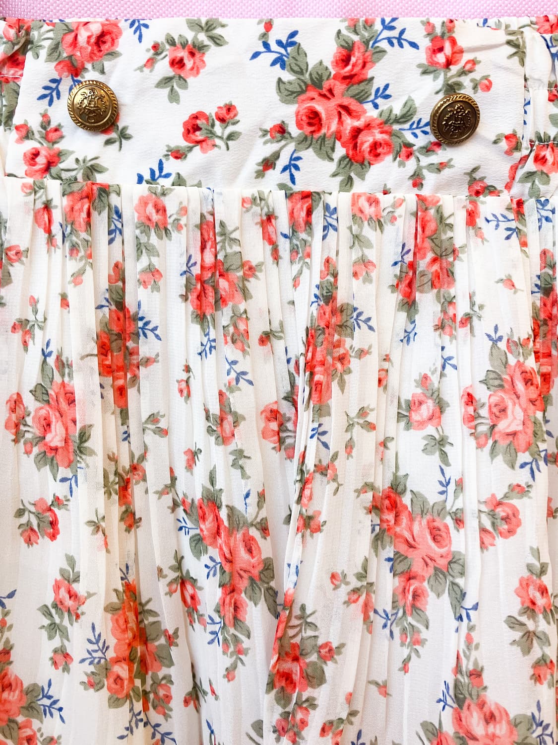 금장버튼 플라워 미니 스커트 상품이미지2