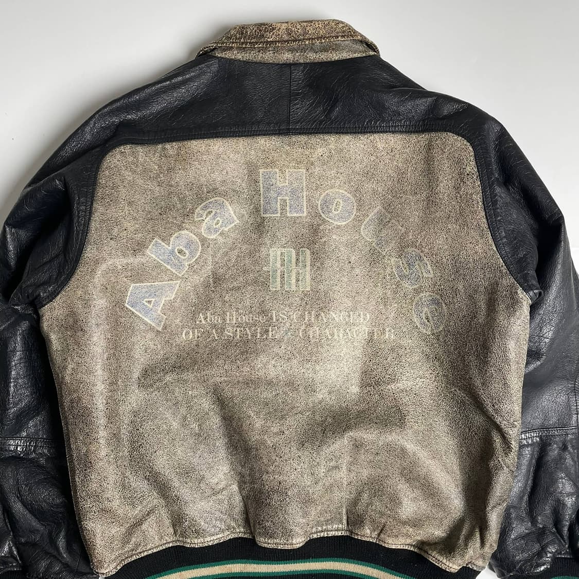 Abahouse 투톤 카우레더 봄버 상품이미지6