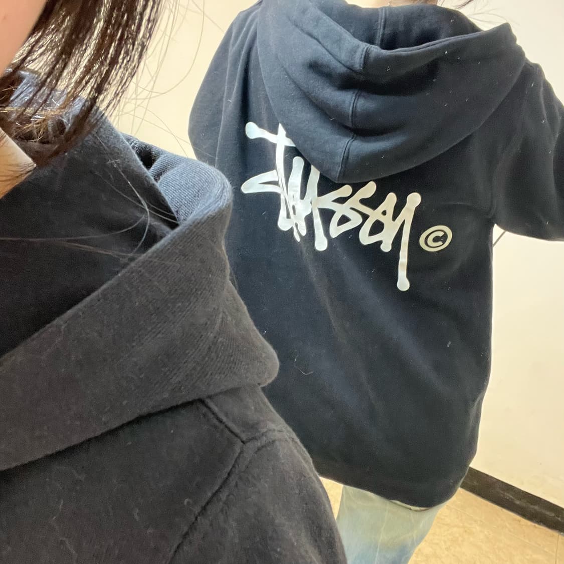 Stussy stock logo hoodie zip-up 상품이미지3