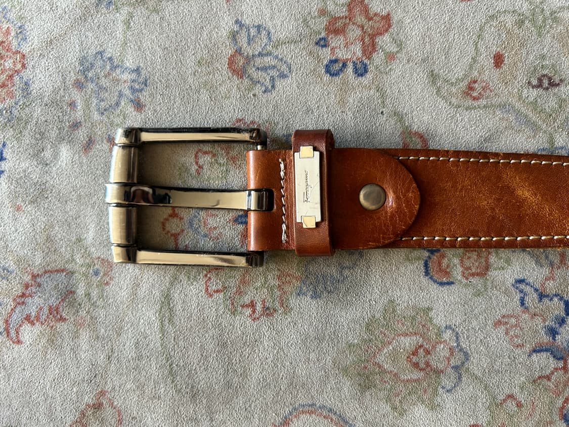 Vintage ferragamo western leather belt 상품이미지4