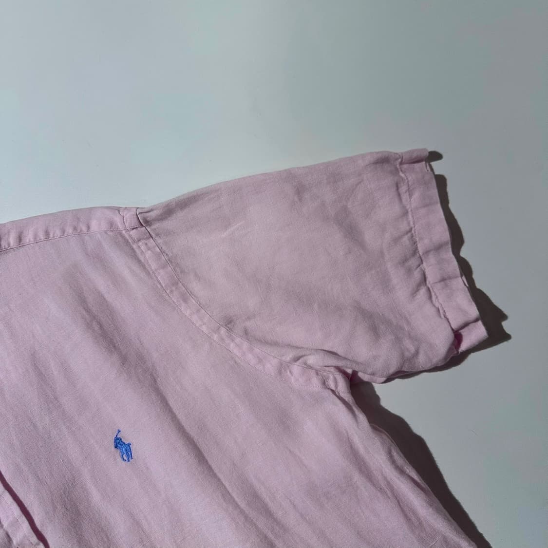 폴로 랄프로렌 린넨 반팔 셔츠 핑크 상품이미지5