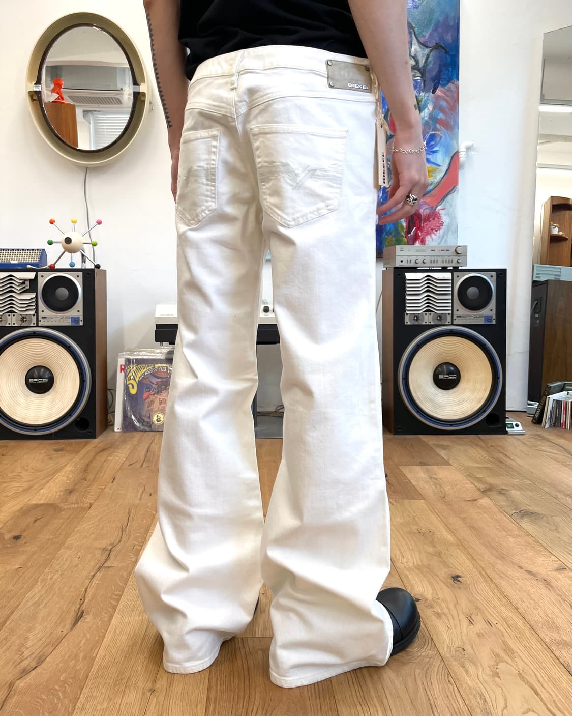 [32] 디젤 플레어 화이트 데님 팬츠 상품이미지2
