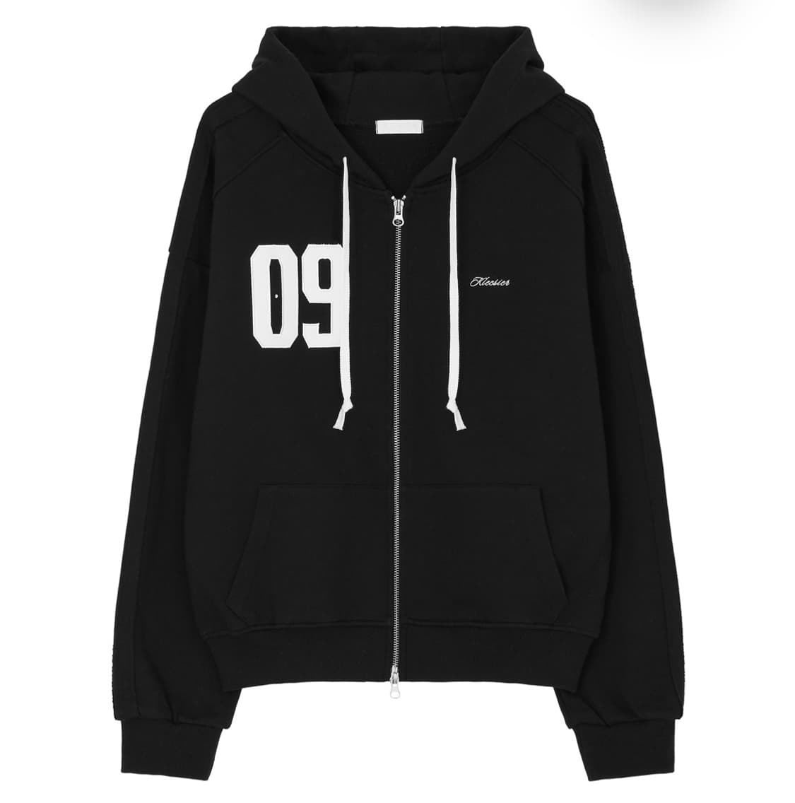 클리시어 09 넘버링 후드집업 블랙 상품이미지1