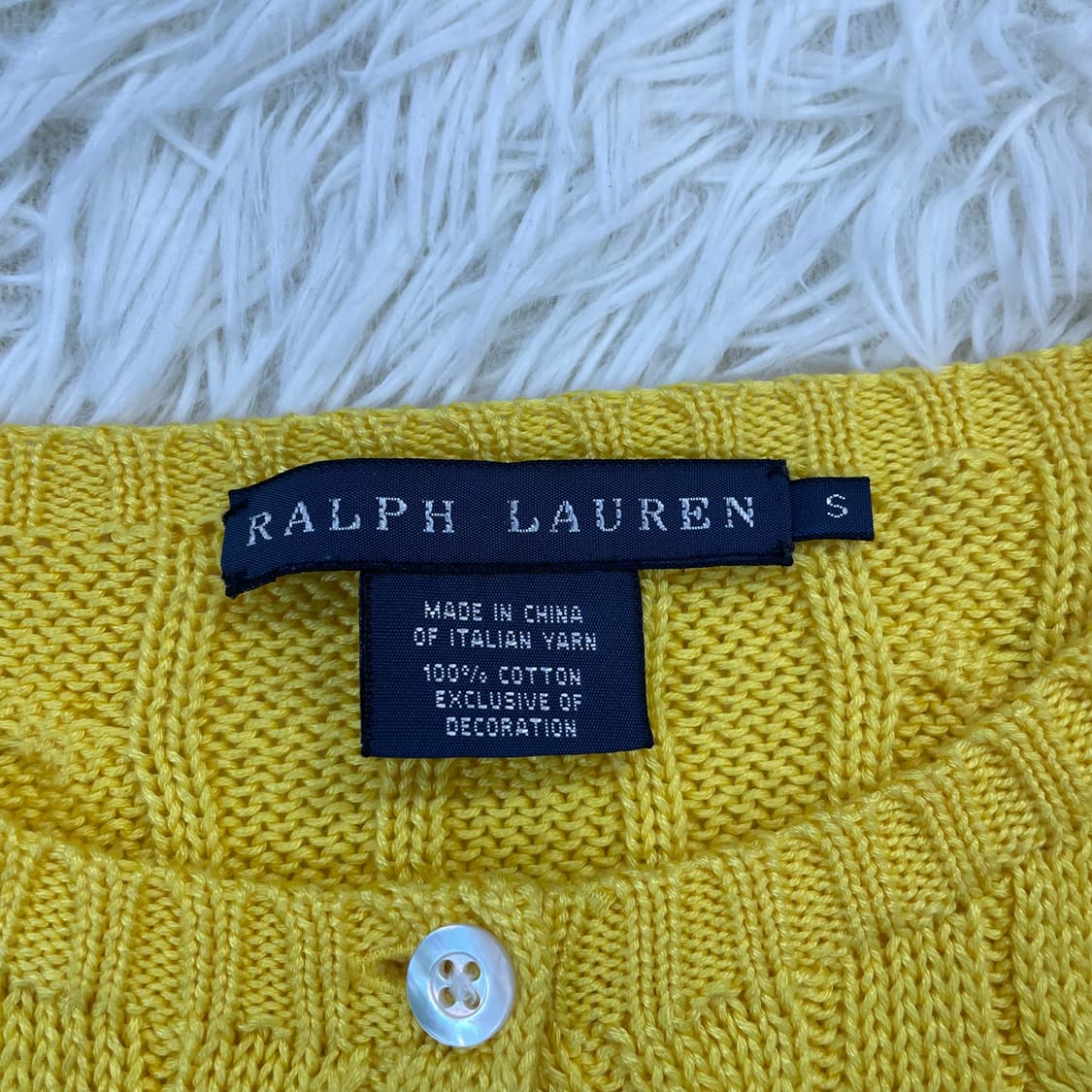 폴로 랄프로렌 포니 로고 케이블 라운드 가디건 니트 옐로우 상품이미지4