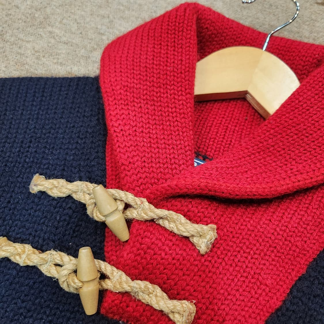 폴로랄프로렌 메리노울 성조기 숄카라 니트 L 피셔맨 상품이미지3