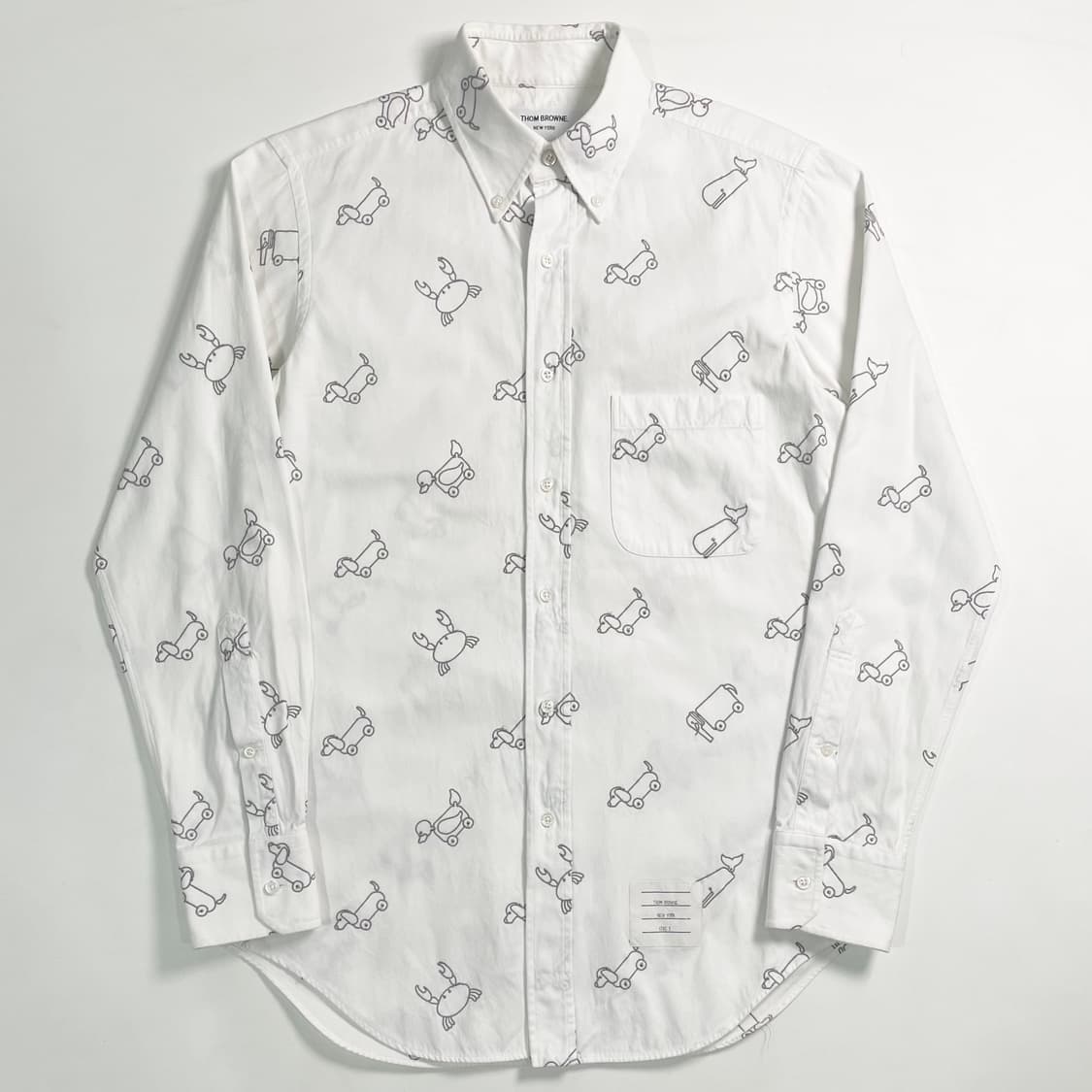 톰브라운 자수 옥스포드 화이트 셔츠 상품이미지1