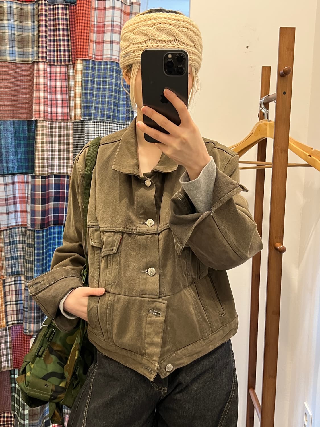 리바이스 카키브라운 숏 데님 자켓 상품이미지3