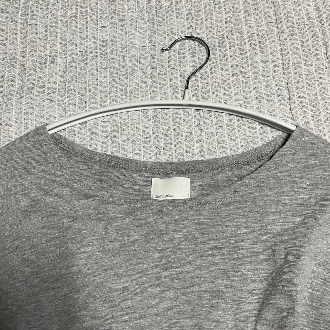 [1] 모노프리베 텍스쳐드 롤 롱슬리브 멜란지그레이 상품이미지3