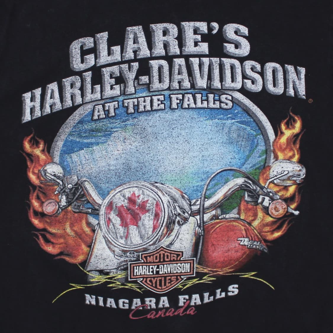 00's Harley-Davidson 나이아가라 불꽃 늑대 반팔  상품이미지4