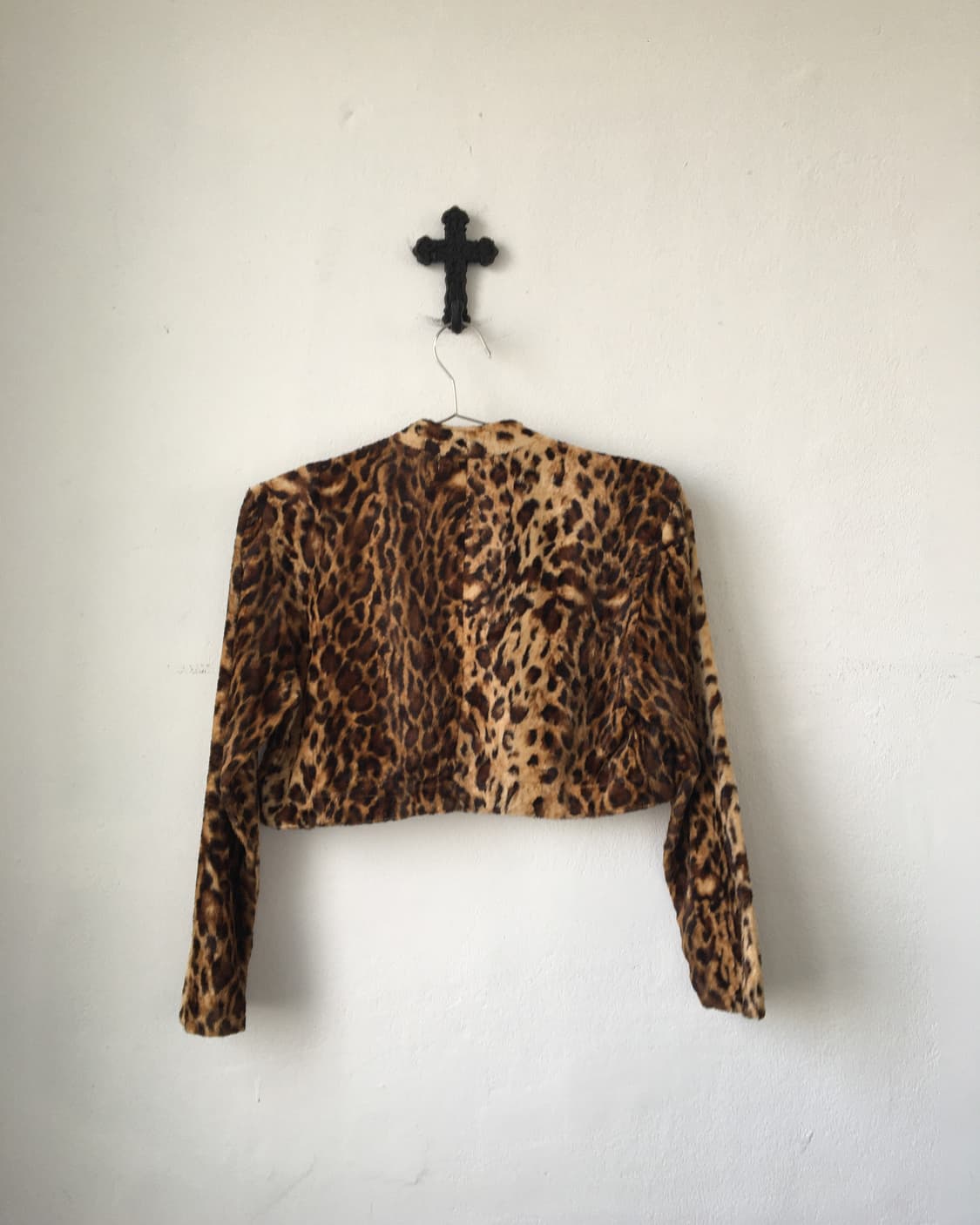 Fake fur leopard pattern bolero 상품이미지3