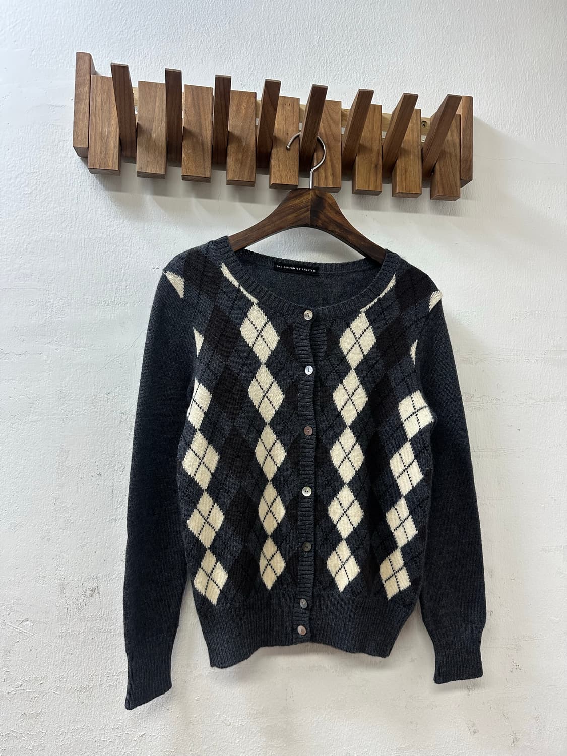 일본빈티지 아가일 패턴 니트 가디건 상품이미지3