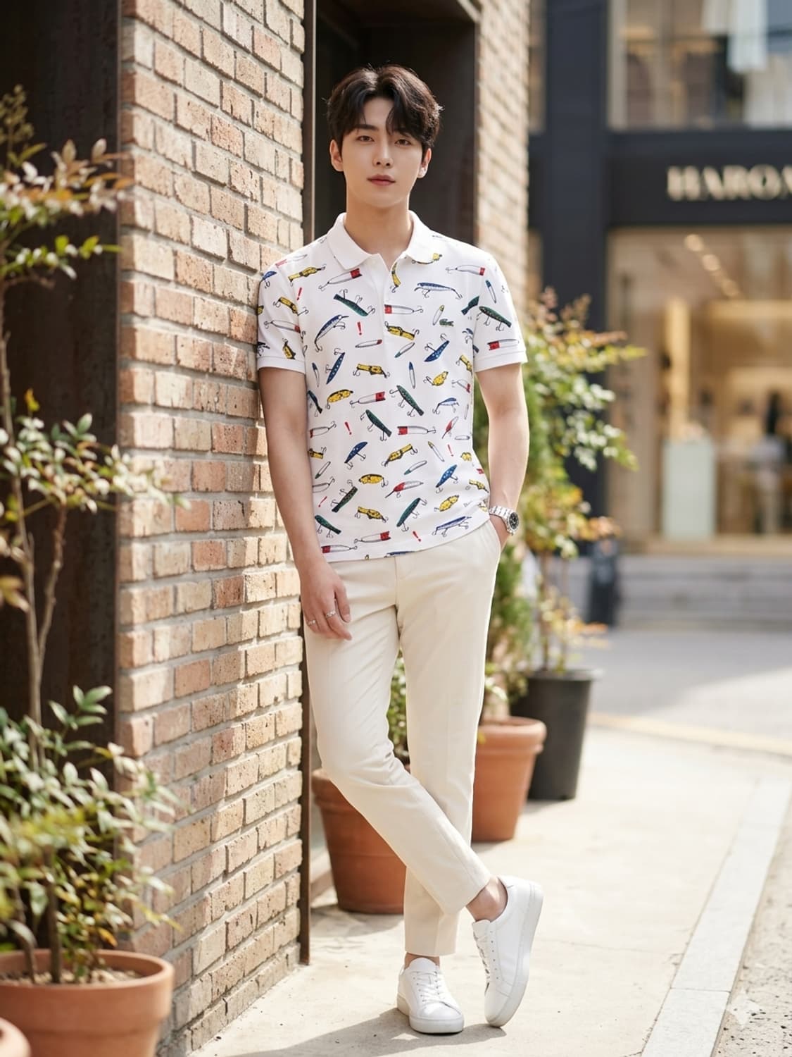 라코스테 라이브 루어 패턴 반팔 카라티 상품이미지1