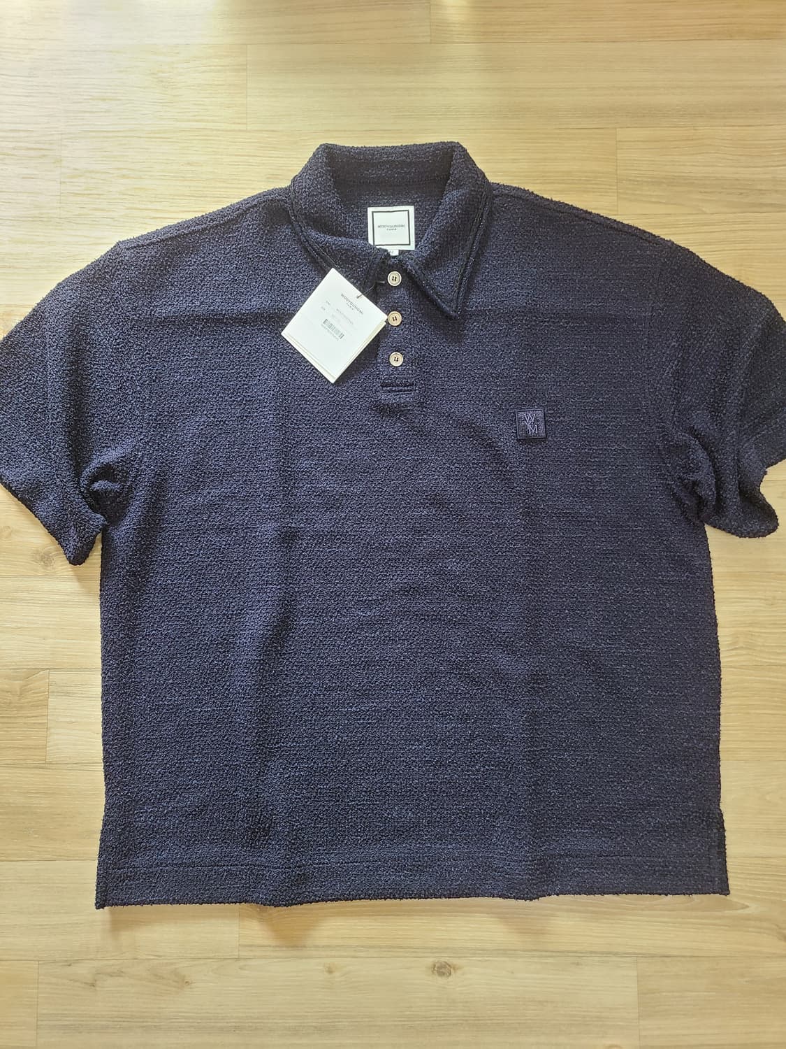 [정품/새상품] [54] 우영미 트위드 폴로 티셔츠 네이비 상품이미지2