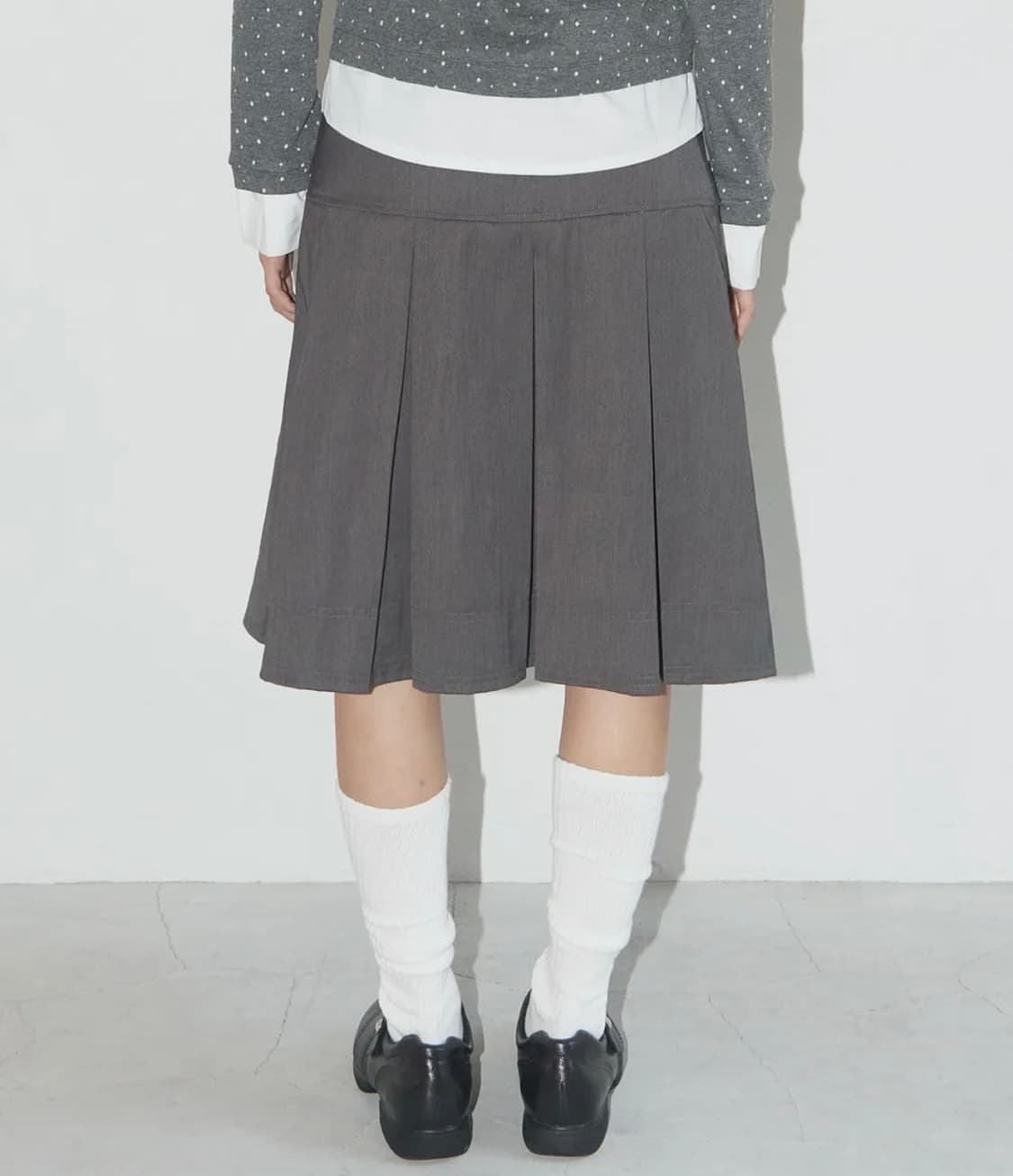 팬시클럽 플리츠 미디 스커트 상품이미지2