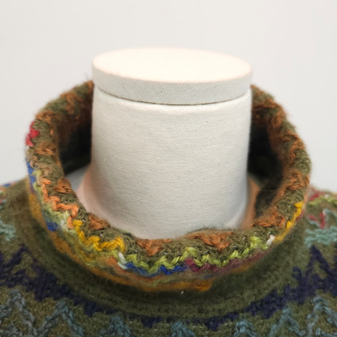 빈티지 컬러믹스 지그재그 반폴라 반팔니트 상품이미지4