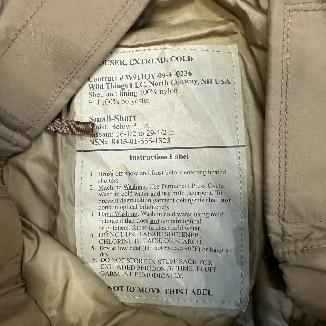 미군 프리마로프트 레벨7 파카 팬츠 상품이미지6