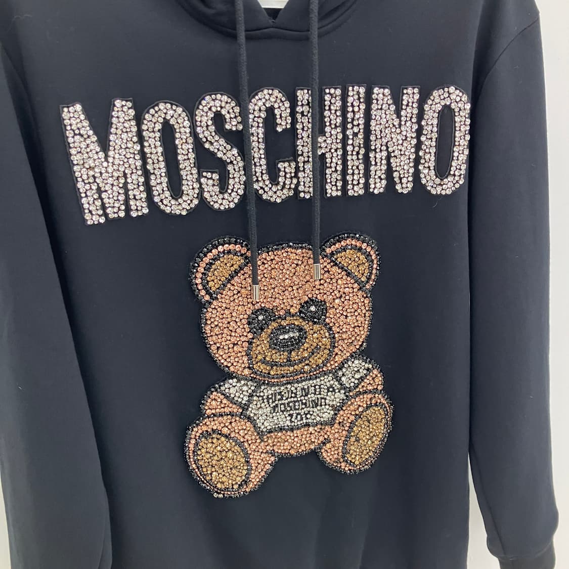 모스키노 블랙 쥬얼 테디 베어 후드티 상품이미지4