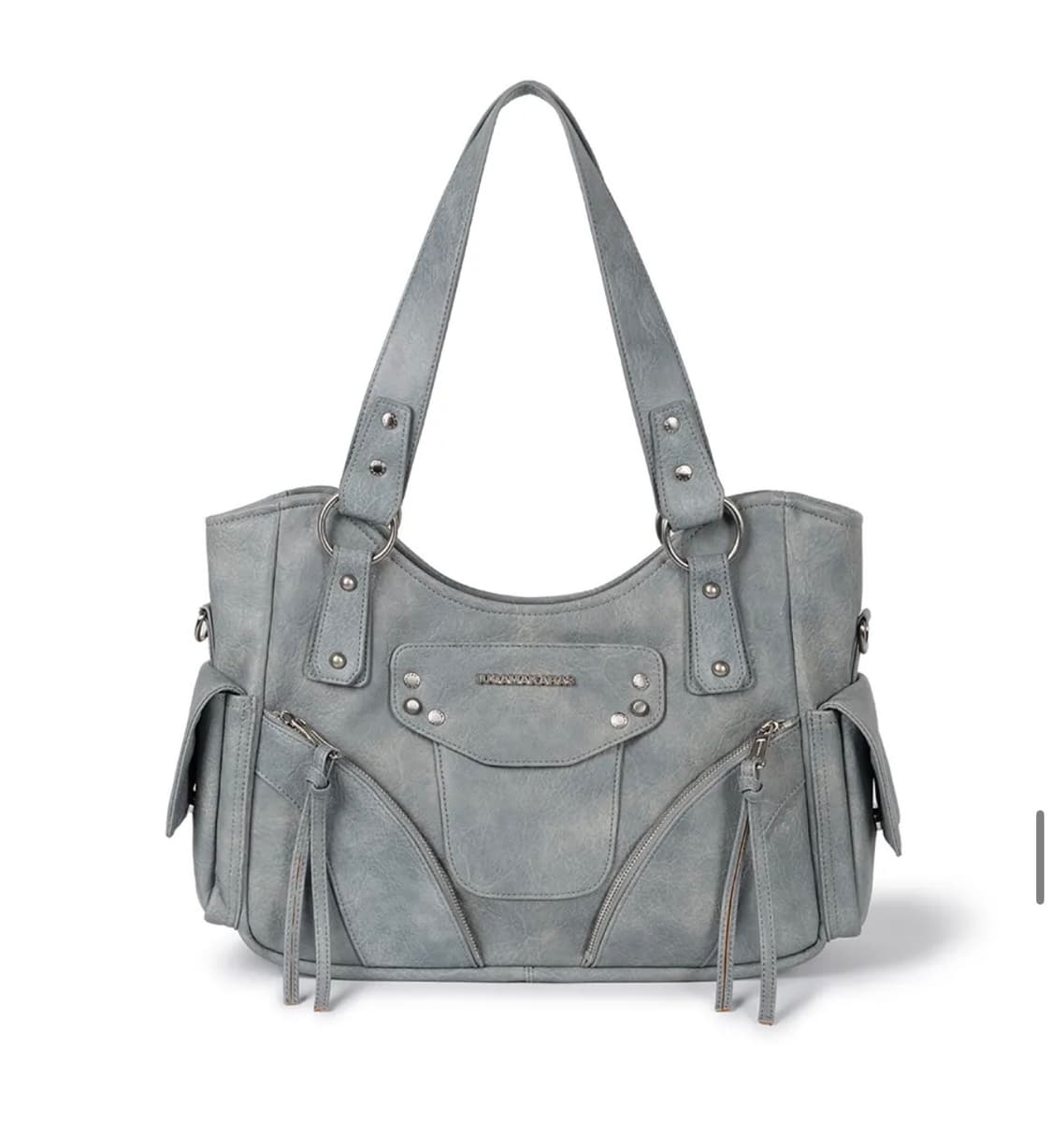 Studded Leather Shoulder Bag (Sky Blue) 상품이미지1