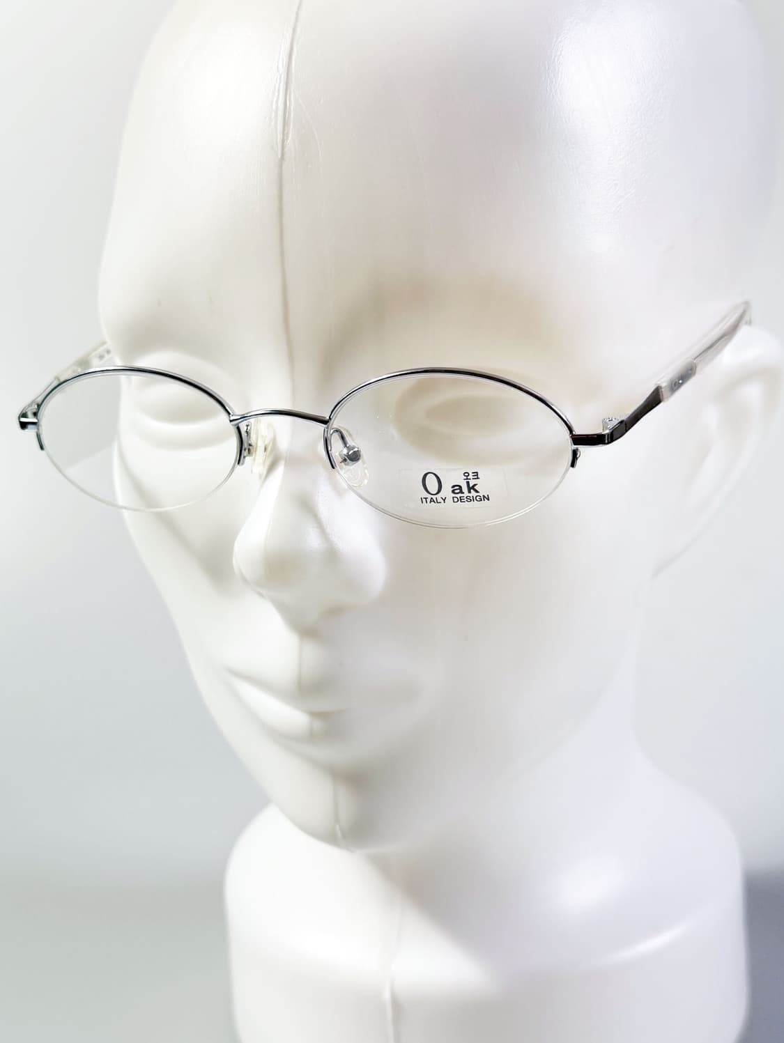 90s OAK 실버 오벌 반무테 메탈 프레임 빈티지 안경 상품이미지8