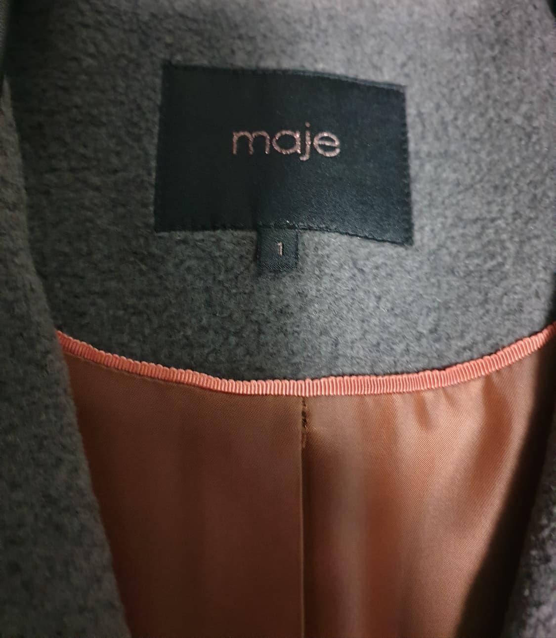 마쥬 MAJE 양가죽배색 울코트 그레이 (M) 상품이미지3