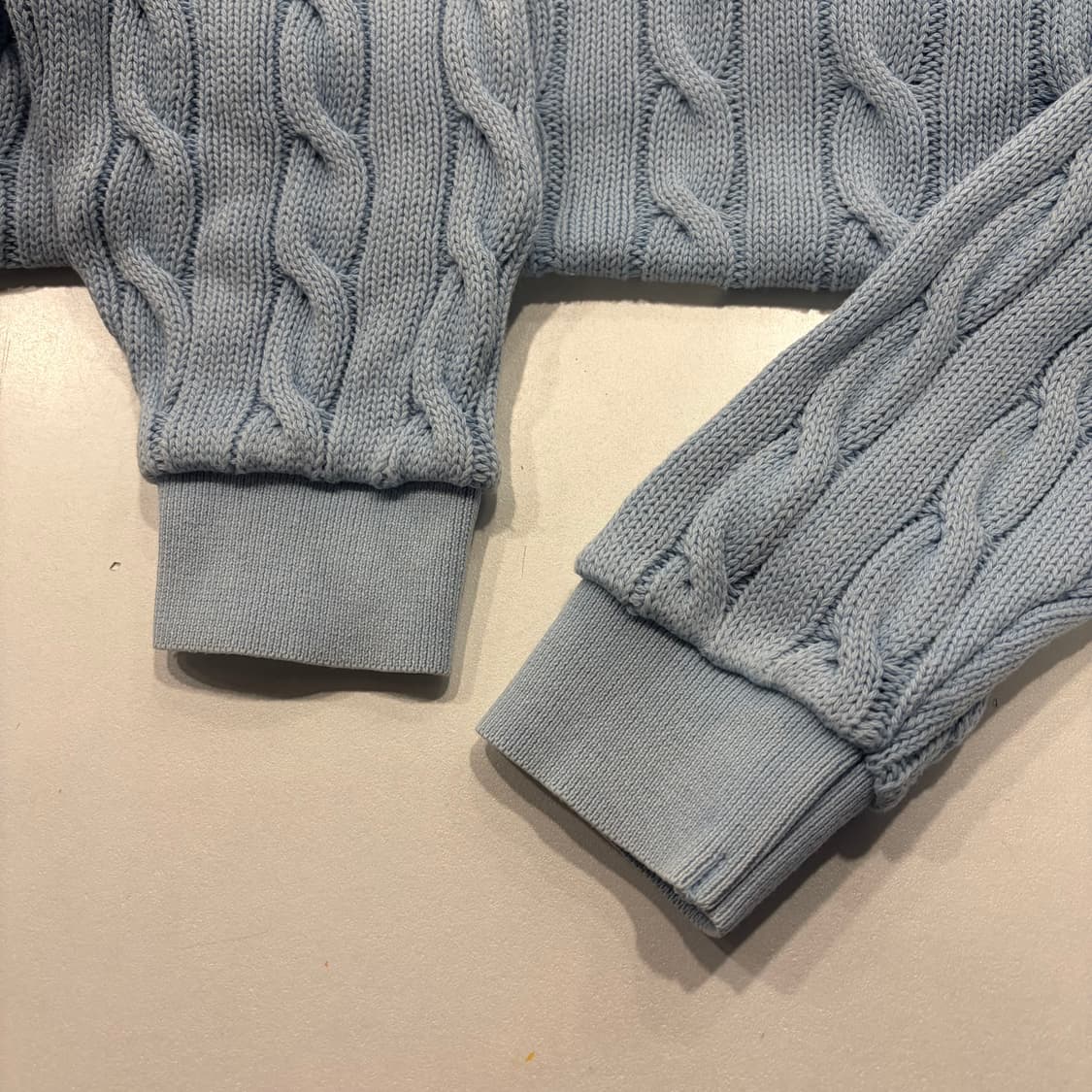 [S] 폴로 랄프로렌 신향큐알 크롭 케이블 니트 스카이블루 D253 상품이미지8