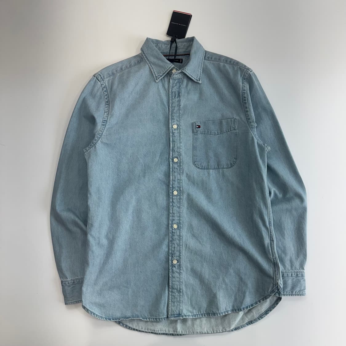 Tommy Hilfiger 타미힐피거 데드스탁 스몰로고 데님 셔츠에 상품이미지3