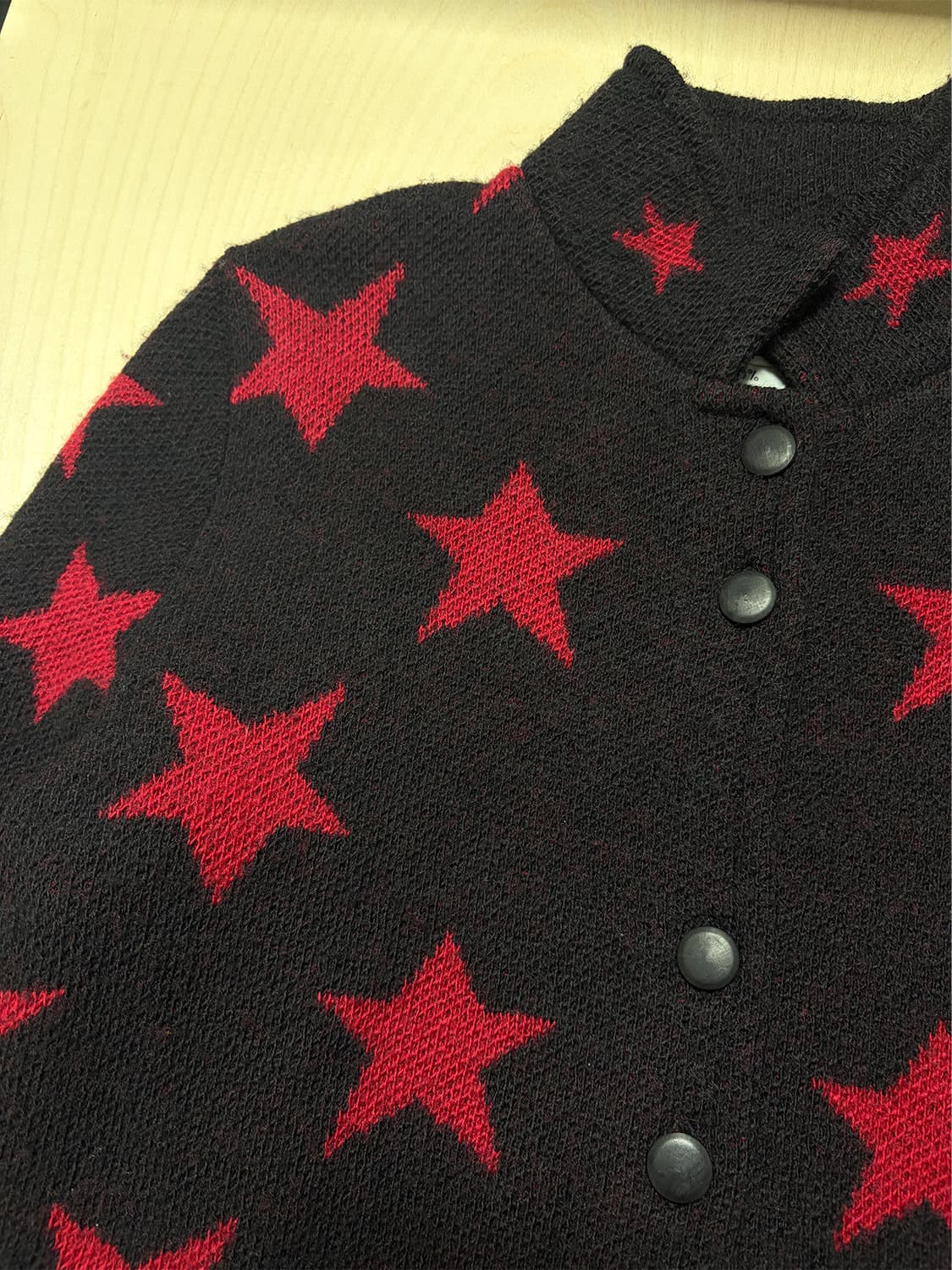 90s 스타 패턴 울 니트 자켓 상품이미지5