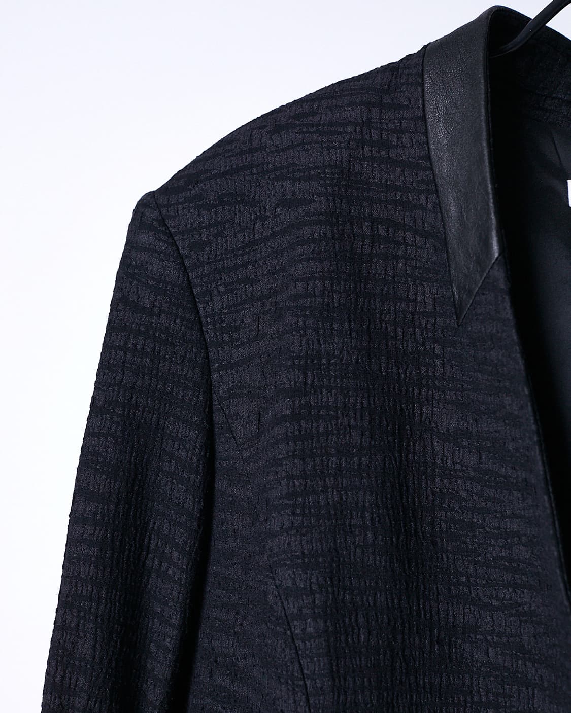 Lamb Skin Mixed Blazer Jacket 상품이미지3