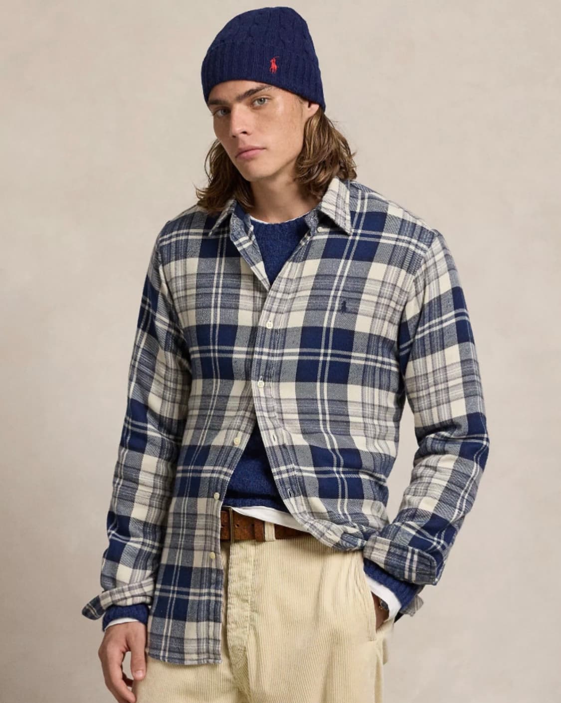 폴로 플래드 브러시 플란넬 셔츠 M 클래식핏 상품이미지1