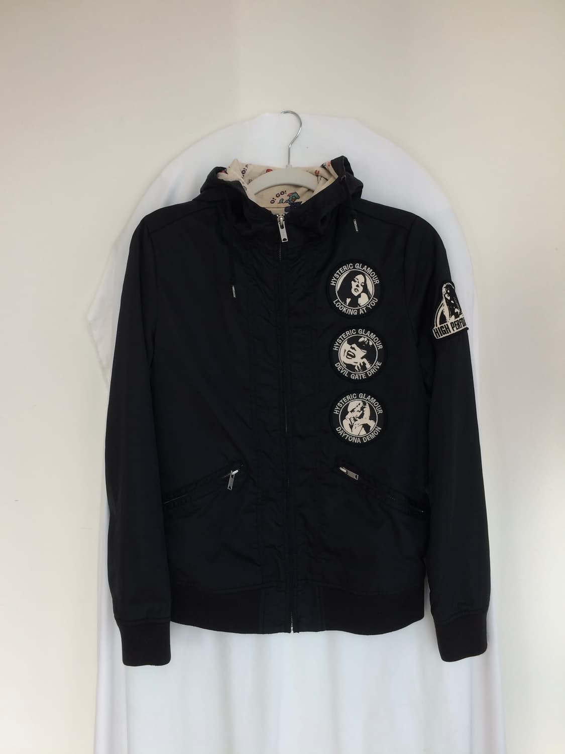 히스테릭 글래머 히스걸 와펜 포인트 안감도 초카와이 후드 블루종 점퍼 상품이미지3