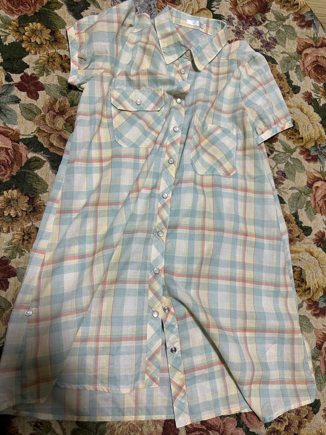 빈티지 체크셔츠 원피스 상품이미지1