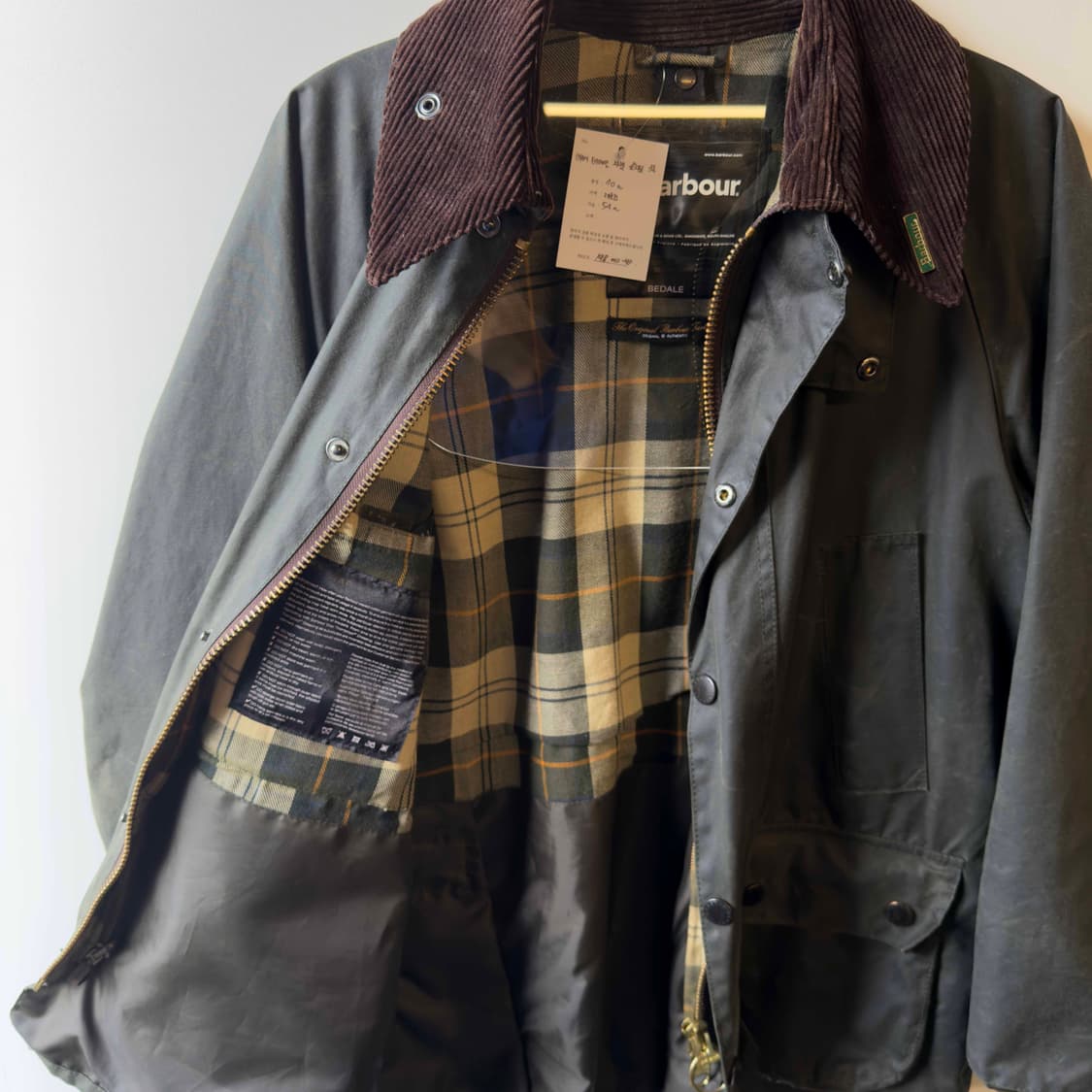 바버 비데일 올리브 왁스 자켓 상품이미지4