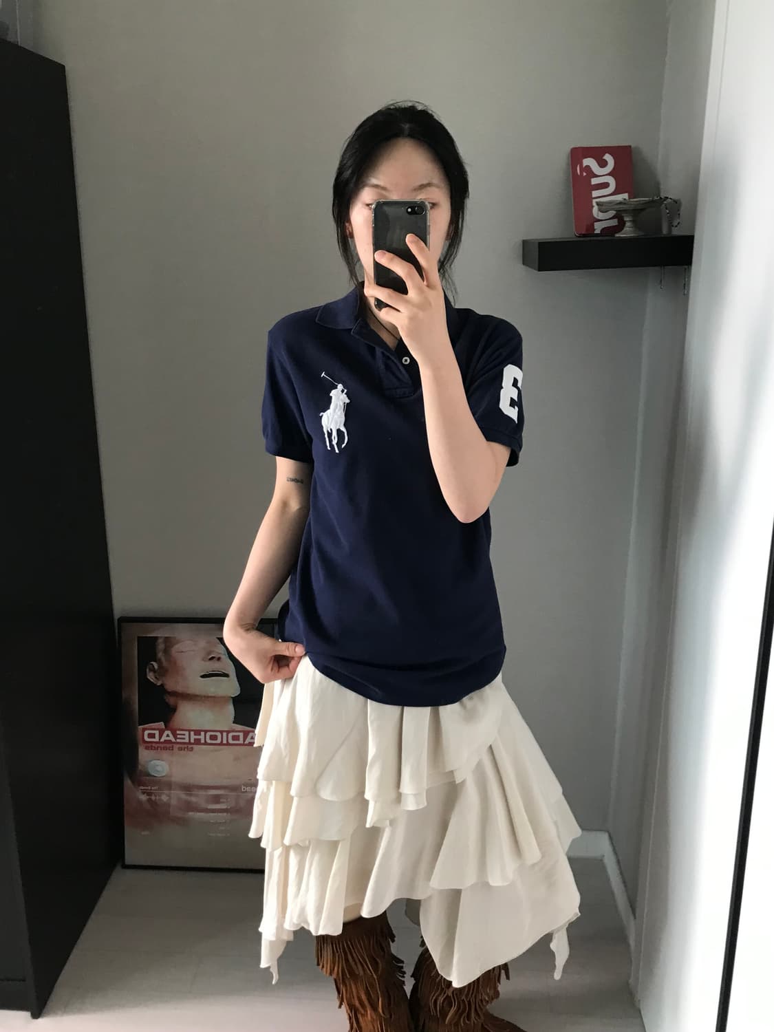 폴로 랄프로렌 빅포니로고 네이비 반팔 카라티 상품이미지3