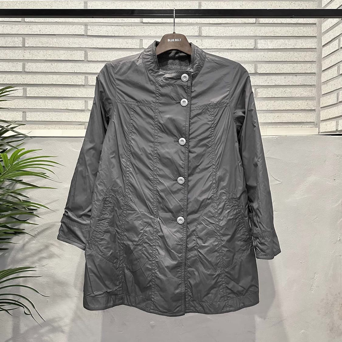 JPN VINTAGE 리버시블 하프 코트 더블 버튼 투포켓 디테일 그레이 상품이미지2