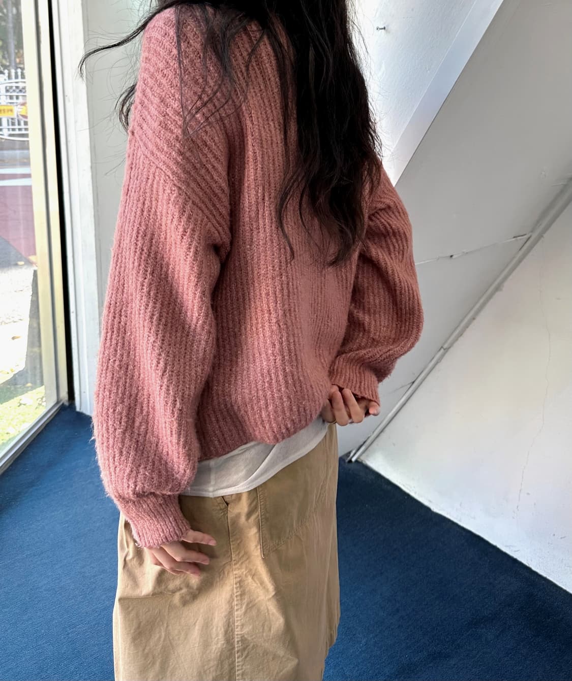 Brushed fabric rib wide knit P/O 상품이미지3