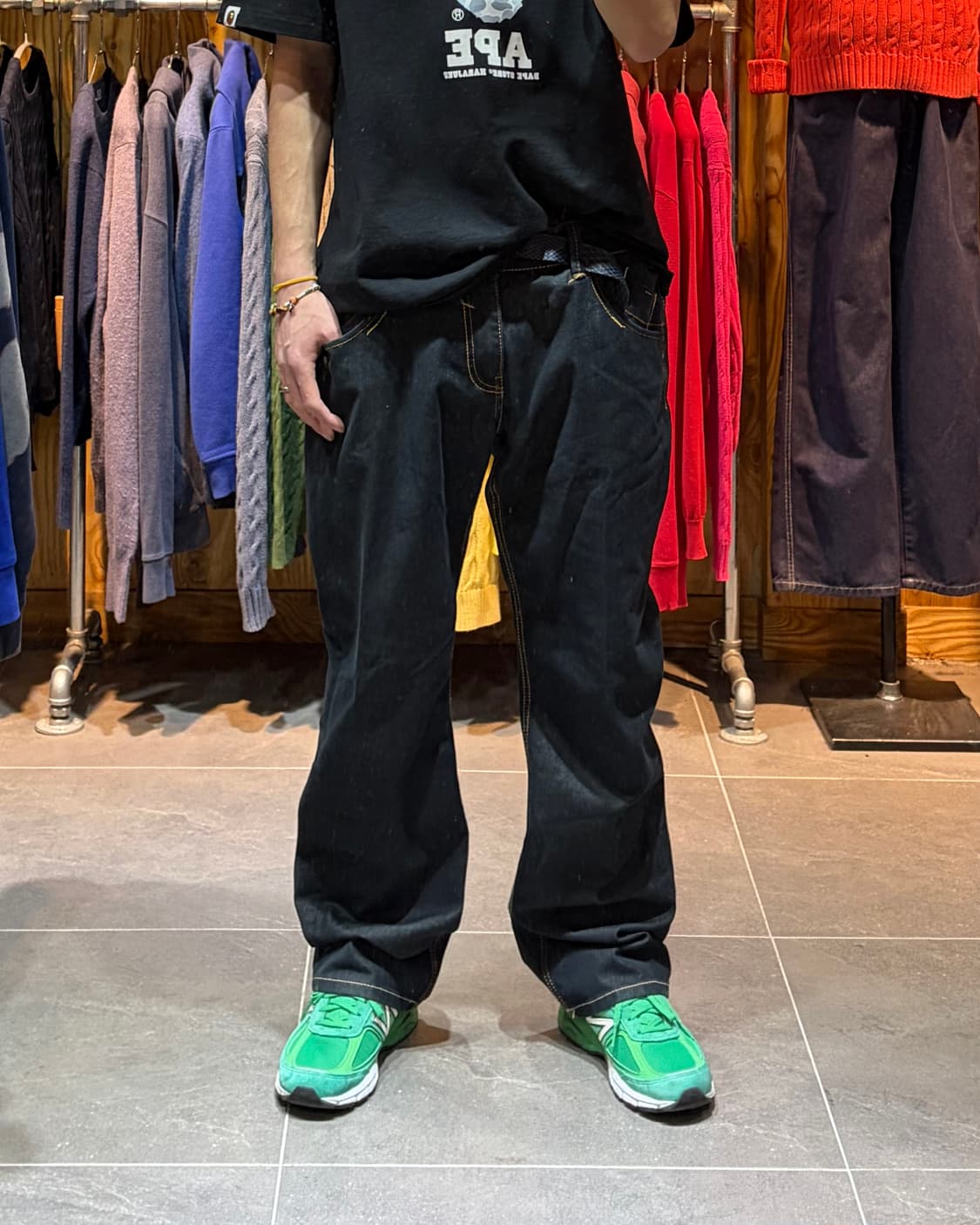 37in EVISU UNIQUE 에비수 골드라인 셀비지 데님팬츠 상품이미지2