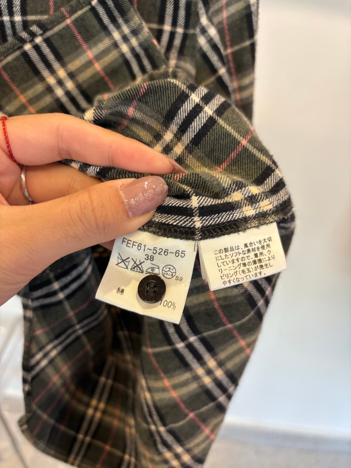 BERBERRY khaki pink check shirt 상품이미지7