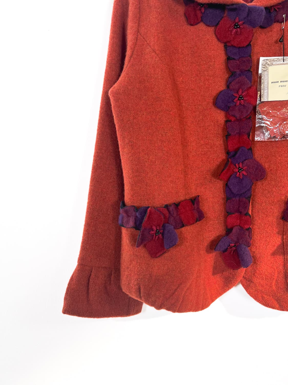 빈티지 울 플라워 코사지 자켓 상품이미지4