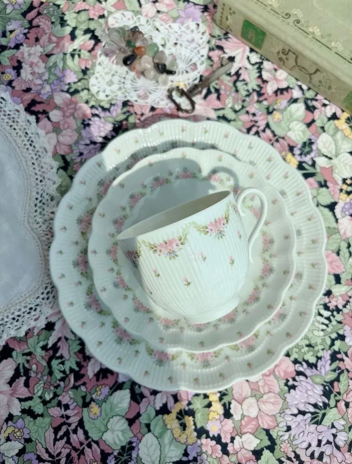 독일 빈티지 카이저 로만티카 마르세유 커피잔 트리오 상품이미지1