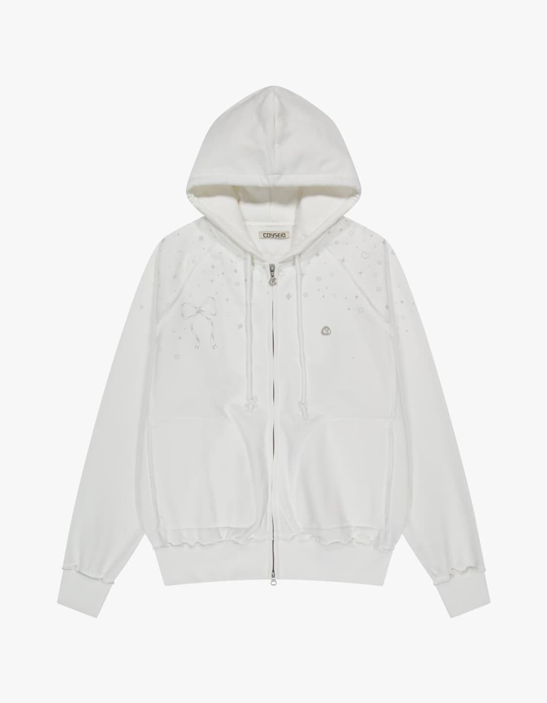 코이세이오 트윙클 후드집업 화이트 상품이미지1