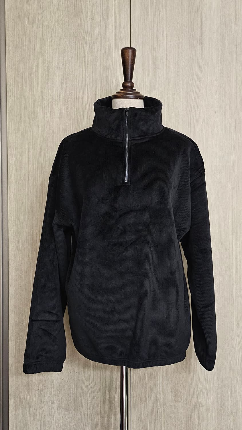 블랙 골덴 반집업 기모 맨투맨 55~66 상품이미지2