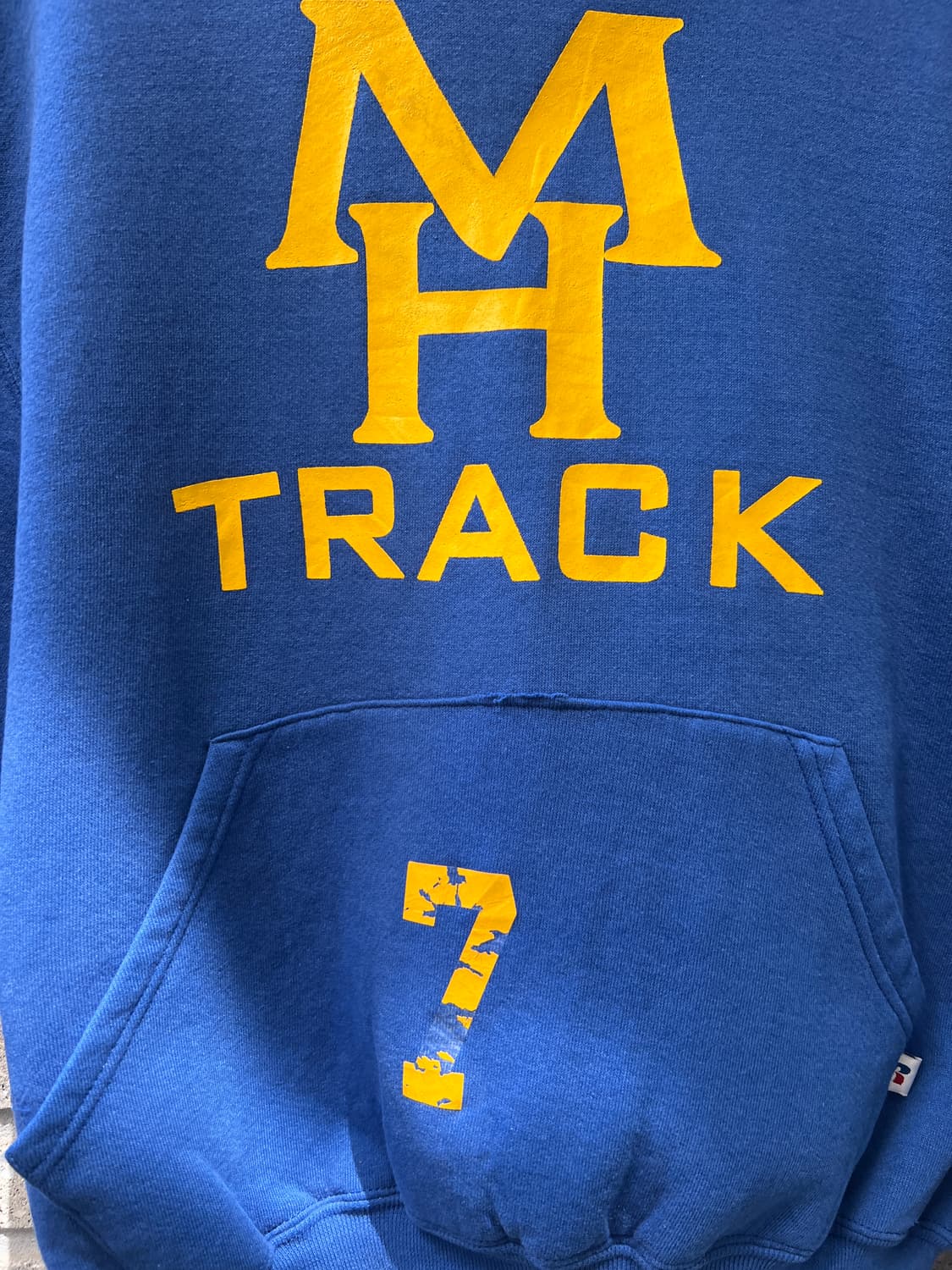 [M]Russell USA 러셀 MH TRACK 프린팅 블루 후드 티셔츠 상품이미지3