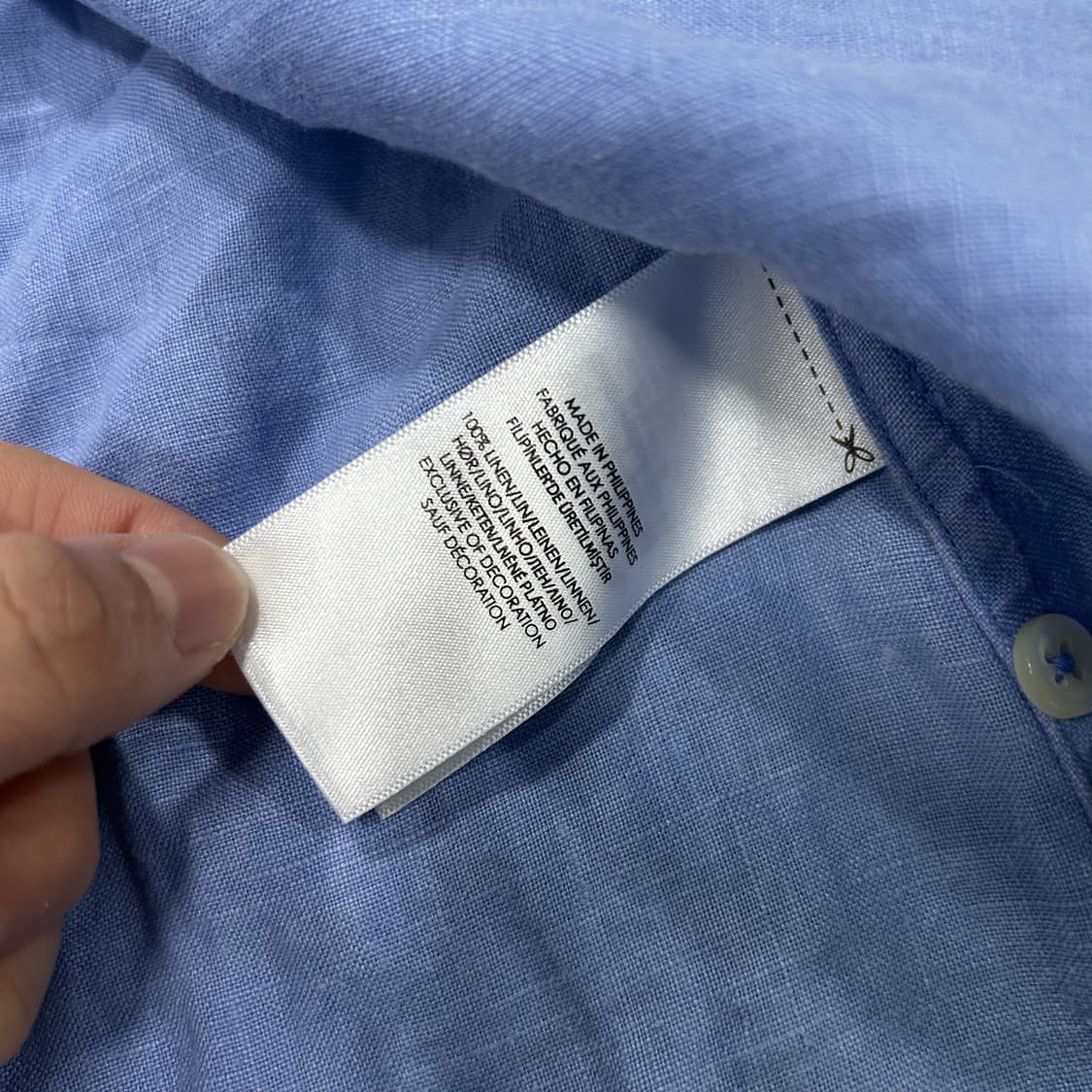 폴로 랄프로렌 린넨 셔츠 하늘색 s 상품이미지4