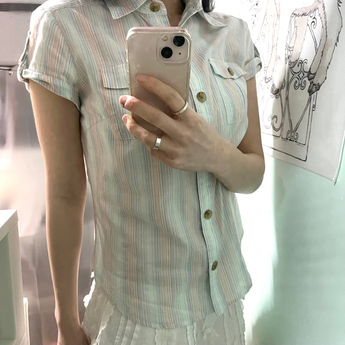 23구 모리걸 스트라이프 셔츠 상품이미지3