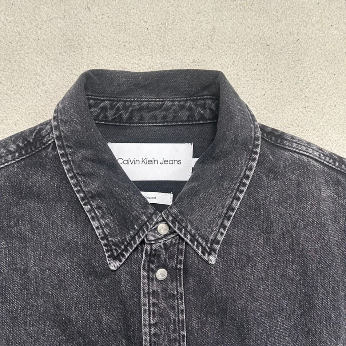 CALVIN KLEIN 블랙 데님 셔츠 XL 상품이미지5
