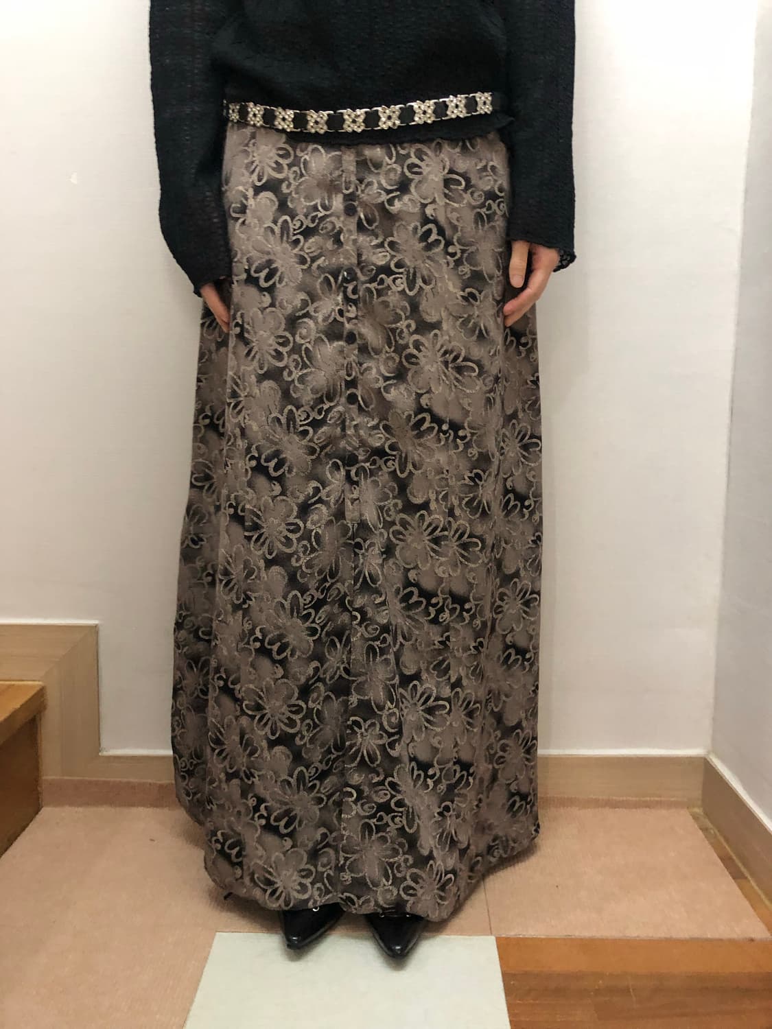 빈티지 브라운 오리엔탈 롱 스커트 상품이미지8