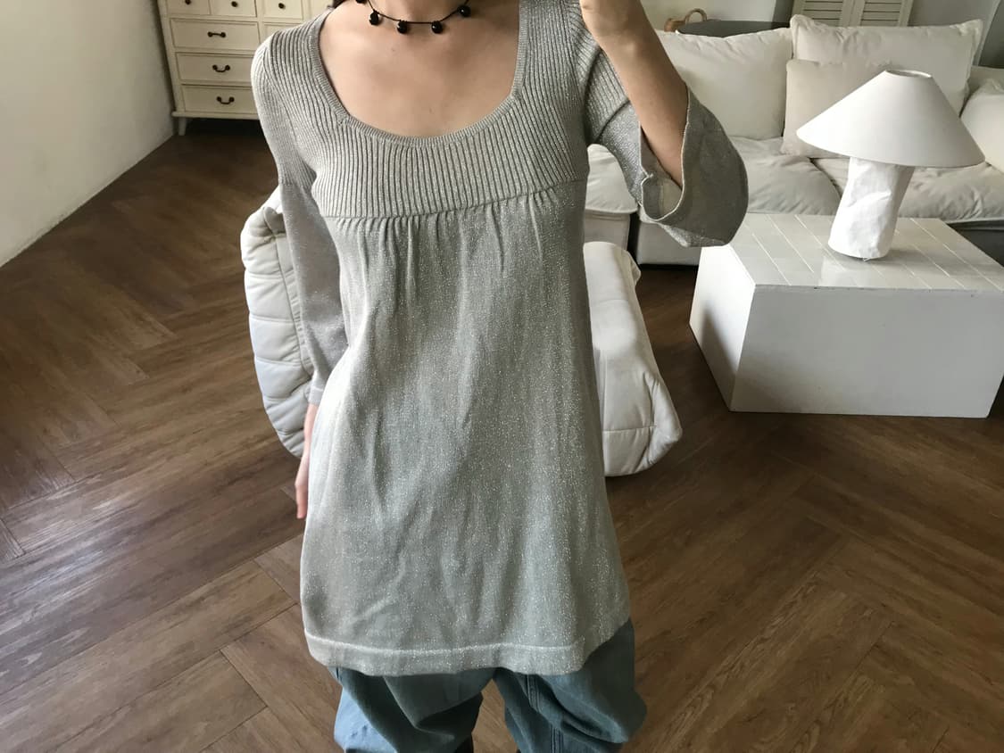 vintage grey pearl one-piece 상품이미지5